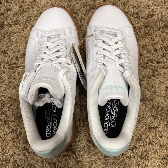 White Adidas Womens Advantage 2.0 Shoes Size 6.5 - Picture 5 of 14